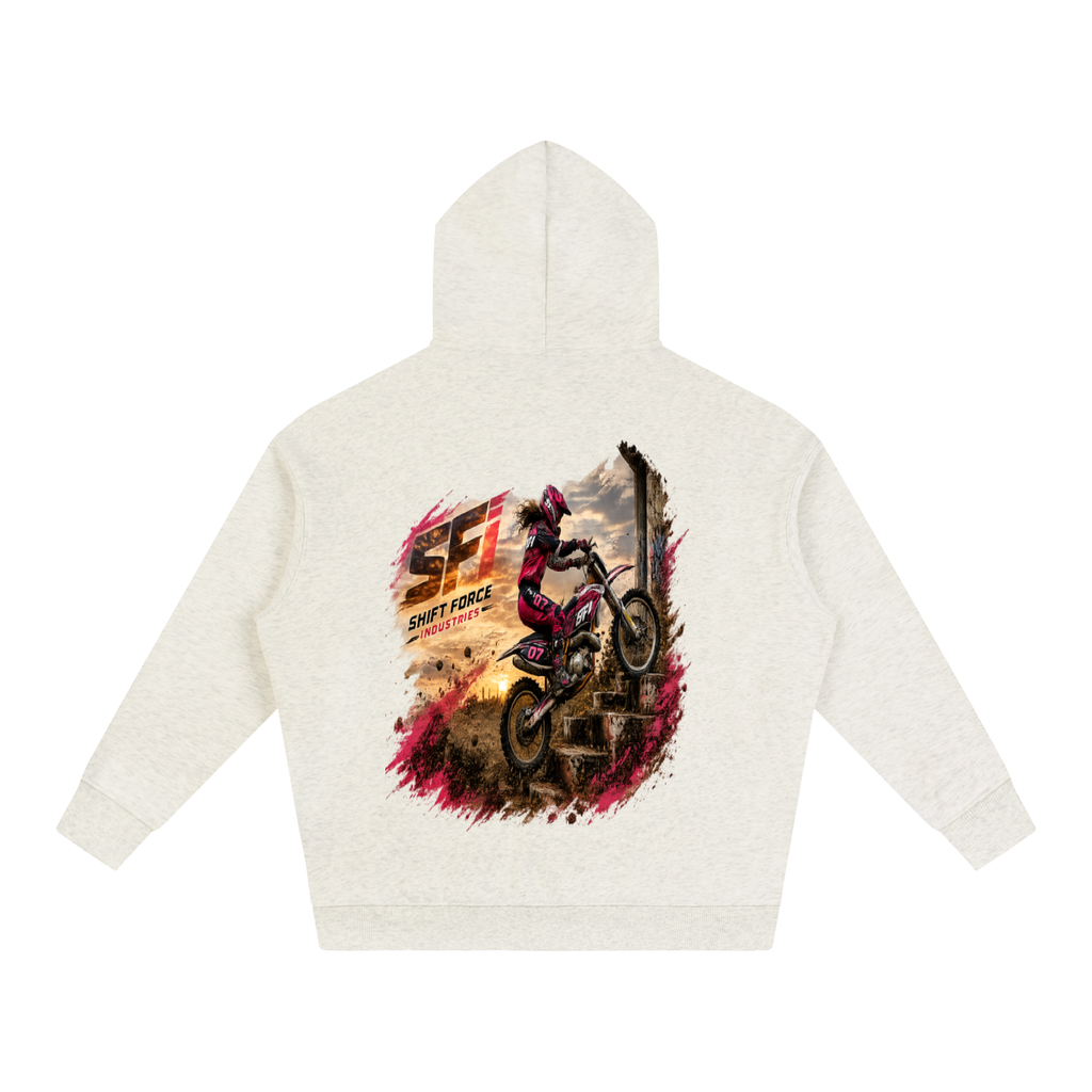Women's Moto Stairs Oversize Fleeced Hoodie