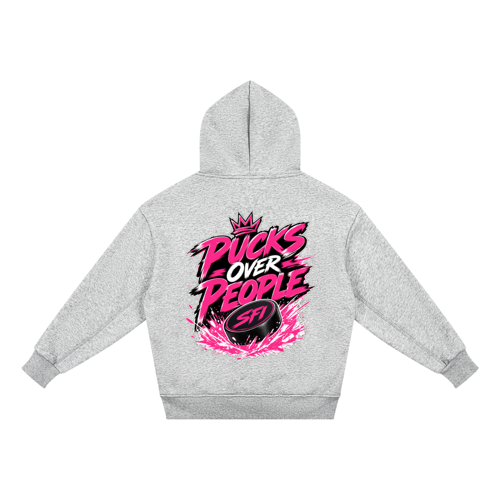 Girls Pucks Over People Fleece Hoodie