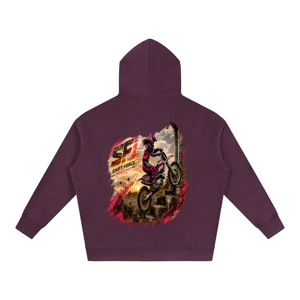 Women's Moto Stairs Oversize Fleeced Hoodie