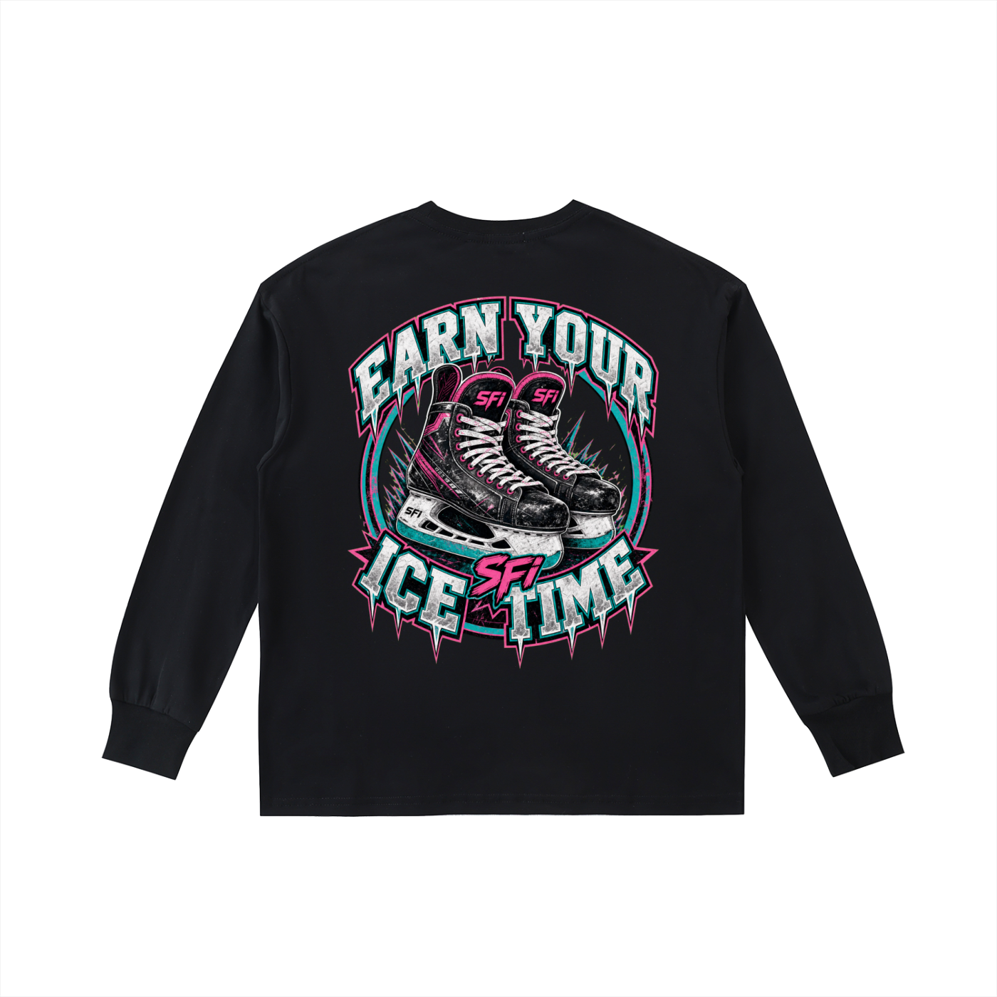 Girls Earn Your Ice Time Long-Sleeve Tee