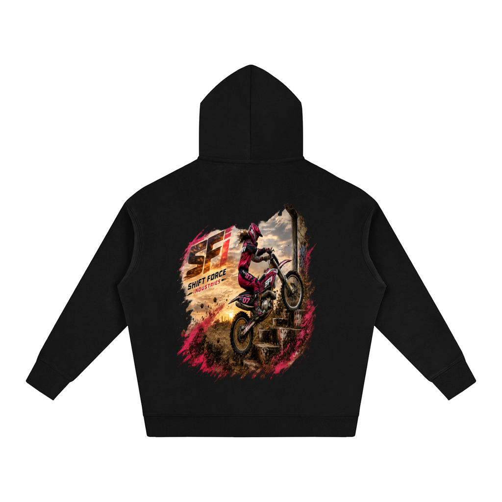 Women's Moto Stairs Oversize Fleeced Hoodie