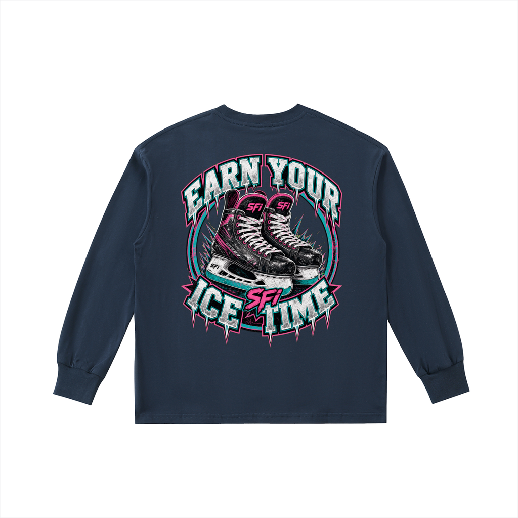 Girls Earn Your Ice Time Long-Sleeve Tee