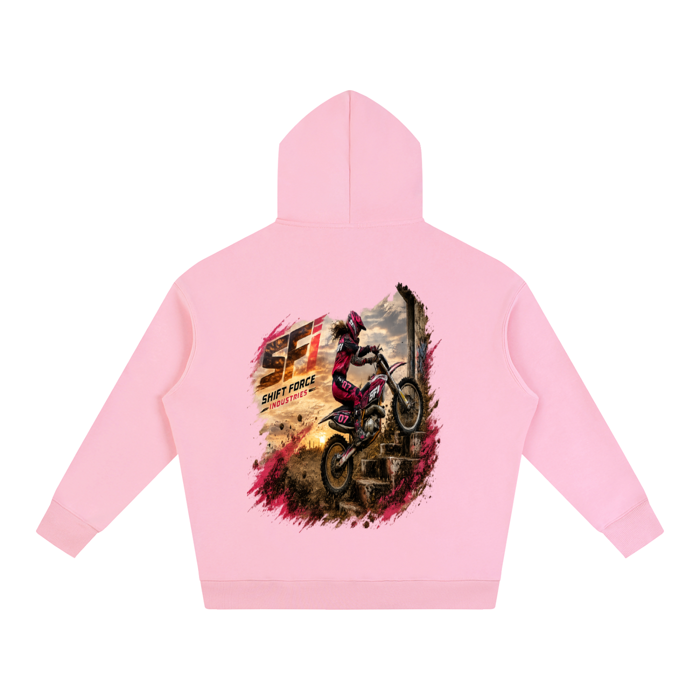 Women's Moto Stairs Oversize Fleeced Hoodie