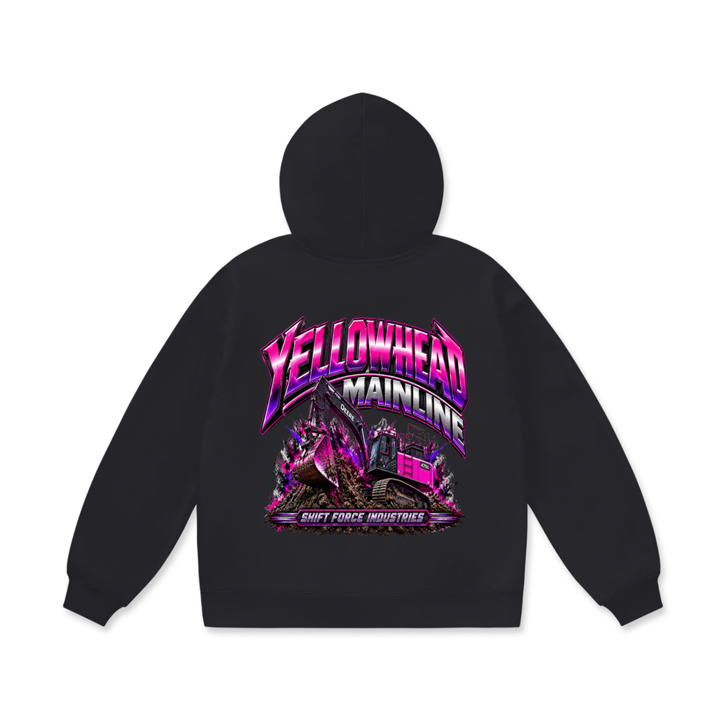 Yellowhead Pink Excavatior Heavyweight Fleece Hoodie